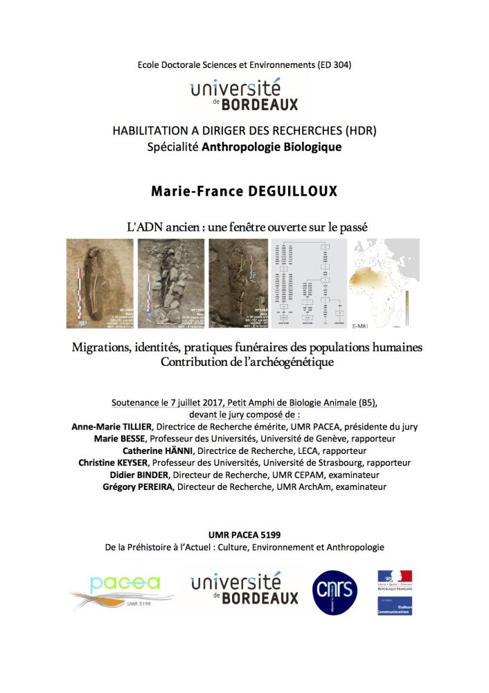 Soutenance HDR de Marie-France DEGUILLOUX, PACEA