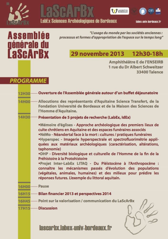 !!! Réunion annuelle du LaScArBx !!! 29 novembre 2014