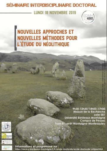 Séminaire doctoral du 18 novembre 2019 : Nouvelles approches et nouvelles méthodes pour l'étude du Néolithique