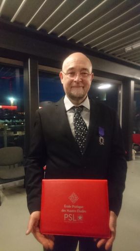 Olivier Dutour, lors de la cérémonie de remise des Palmes académiques, le 4 décembre 2018 à la MSH Paris Nord