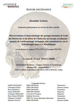 Soutenance de thèse de Mathilde Samsel, 29 mai 2018