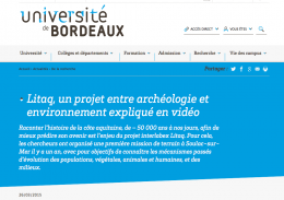 un voyage dans le temps au coeur du littoral aquitain, actualités de l'université de Bordeaux, 26/03/2015