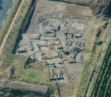 Vue aérienne du chantier de fouilles de Jau-Dignac (Gironde) ©UBx